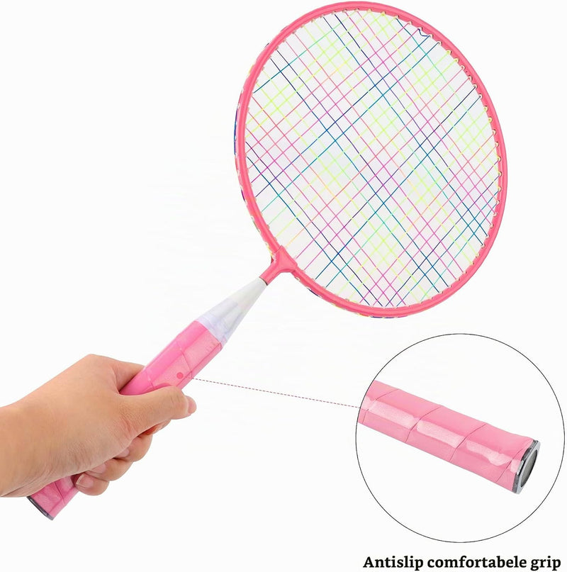 Charger l’image dans la visionneuse de galerie, Set de badminton pour enfants avec 2 raquettes de 44 cm, comprenant 4 volants et une balle en mousse - jeu de badminton - sport pour enfants
