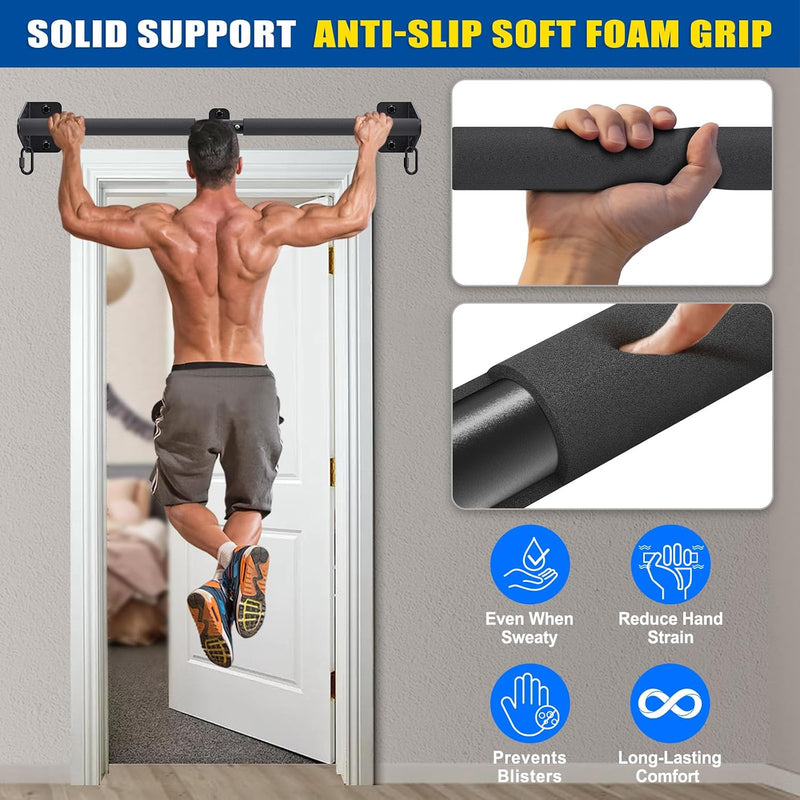 Laden Sie das Bild in Galerie -Viewer, Optrekstang wandmontage 81 cm met gevoerde handgrepen tot 200 kg – pull-up bar – fitness stang
