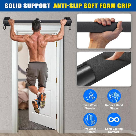 Optrekstang wandmontage 81 cm met gevoerde handgrepen tot 200 kg – pull-up bar – fitness stang