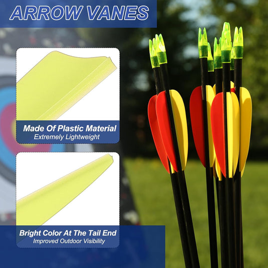 Pijlveren 36 stuks 2,5 inch van kunststof – arrow vanes – boogschieten accessoires