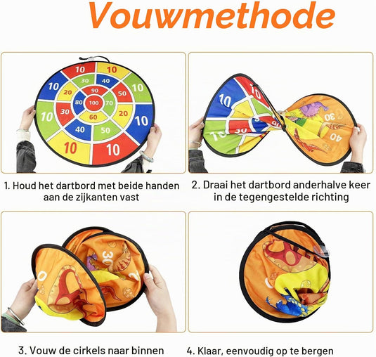 Cible de fléchettes double face pour enfants avec deux côtés de jeu – fléchettes pour enfants – jeu de fléchettes