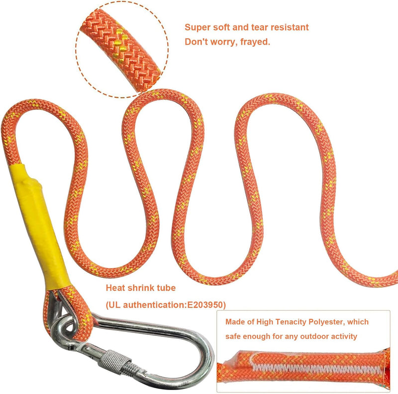 Laad afbeelding in Galerijviewer, Statisch outdoor touw 2 m x 8 mm – nylon touw met 2 stalen haken voor camping en buitengebruik
