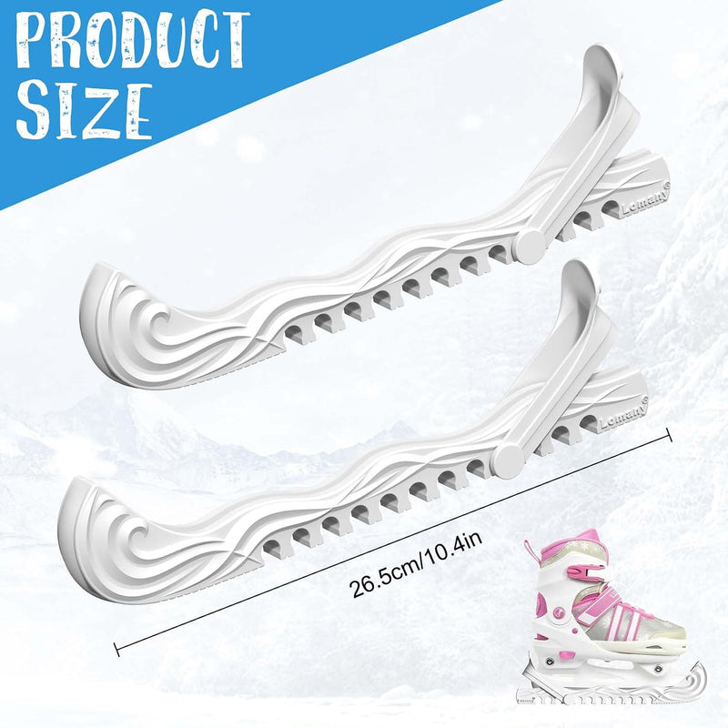 Load image into Gallery viewer, Verstelbare schaatsbeschermers wit 27 cm – 1 paar
