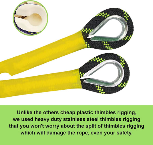 Statisch Touw 10 m x 8 mm met 2 Karabijnhaken – Nylon Outdoor Touw voor Camping, Survival, Vissen en Wandelen