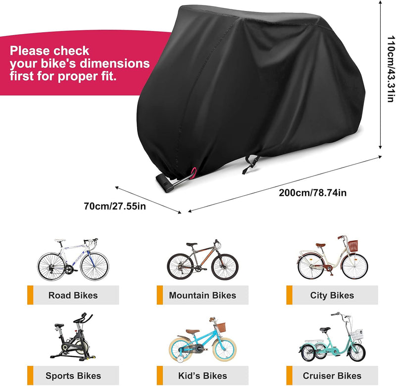 Load image into Gallery viewer, Waterdichte fietshoes,210D Oxford stof waterdichte fietshoezen voor 2 fietsen met slot-gaten opbergtas Winddichte gesp voor buiten Mountainbike Racefiets
