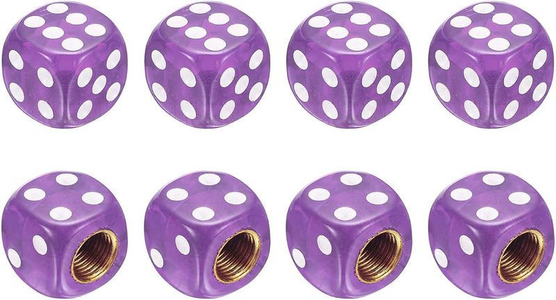 Carica immagine in Galleria Viewer, Ventieldoppen 8 stuks dobbelsteen design 14 x 14 mm paars – kunststof bandendoppen – fiets auto accessoires
