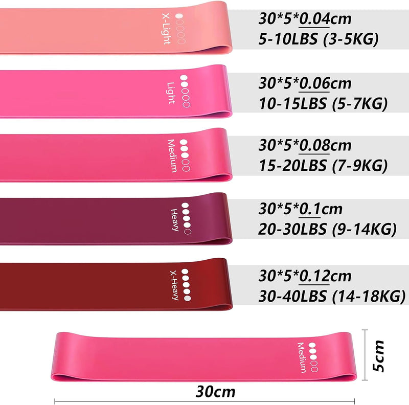 Load image into Gallery viewer, Resistance Band Set Van 5, Natuurlijk latex Weerstandsbanden, Resistance Band Set Met Oefeninstructies En Draagtas, Gymnastiekband Voor Yoga, Pilates, Fitness, thuis trainen, stretchen

