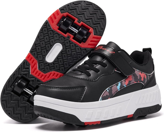 Schoenen met wieltjes, voor jongens en meisjes, kinderrolschaatsen, 2-in-1 rolschaatsen, gymschoenen, skateboardschoenen