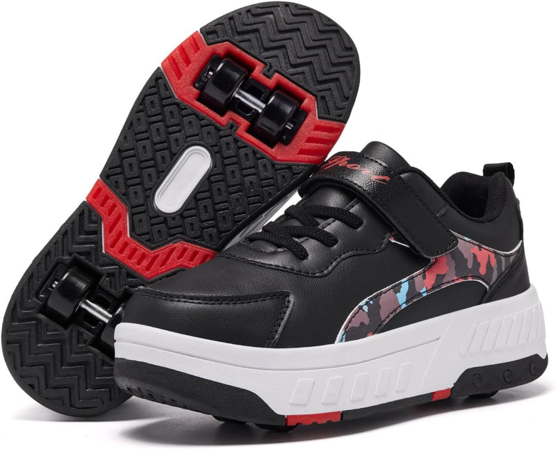 Load image into Gallery viewer, Schoenen met wieltjes, voor jongens en meisjes, kinderrolschaatsen, 2-in-1 rolschaatsen, gymschoenen, skateboardschoenen
