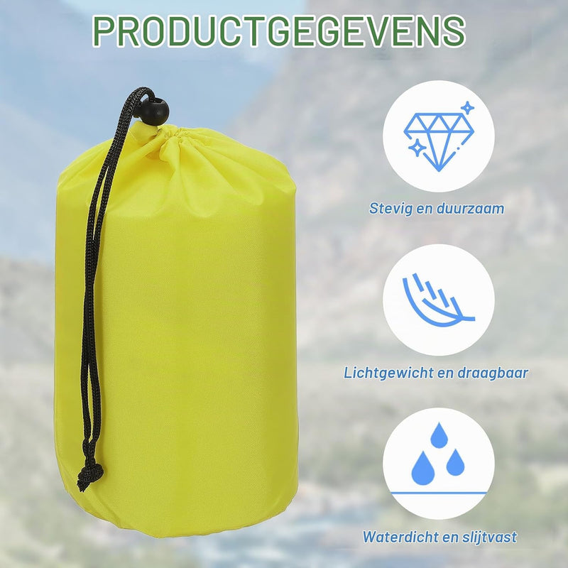 Załaduj obraz do przeglądarki galerii, Waterdichte opbergzakken 2 stuks 13 x 25 cm met trekkoord donkergrijs – stuff sacks – camping accessoires
