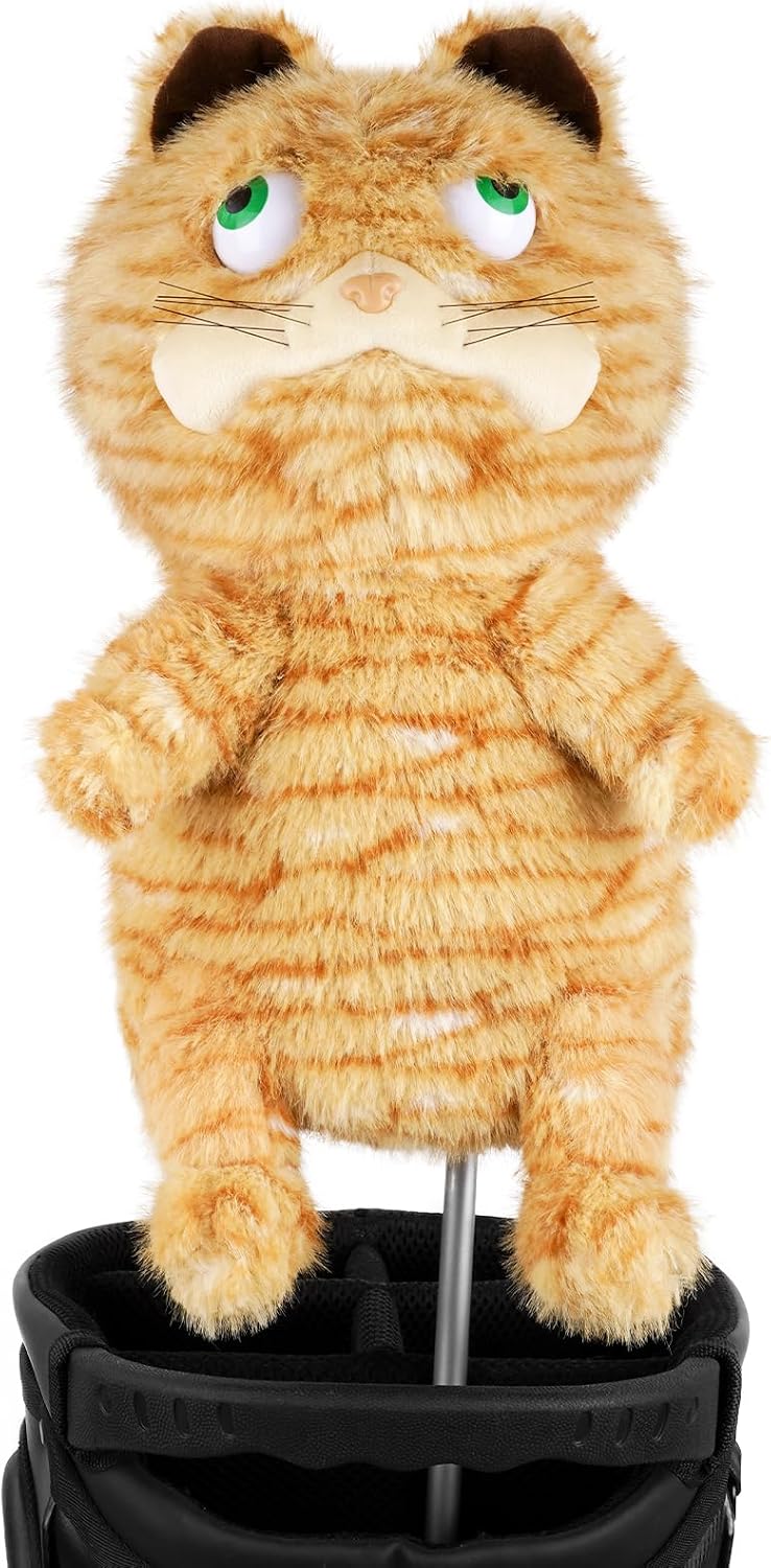 Laad afbeelding in Galerijviewer, Pluche golfclub beschermhoes met grappig kattenontwerp voor drivers tot 460cc – katten headcover – golfcadeau
