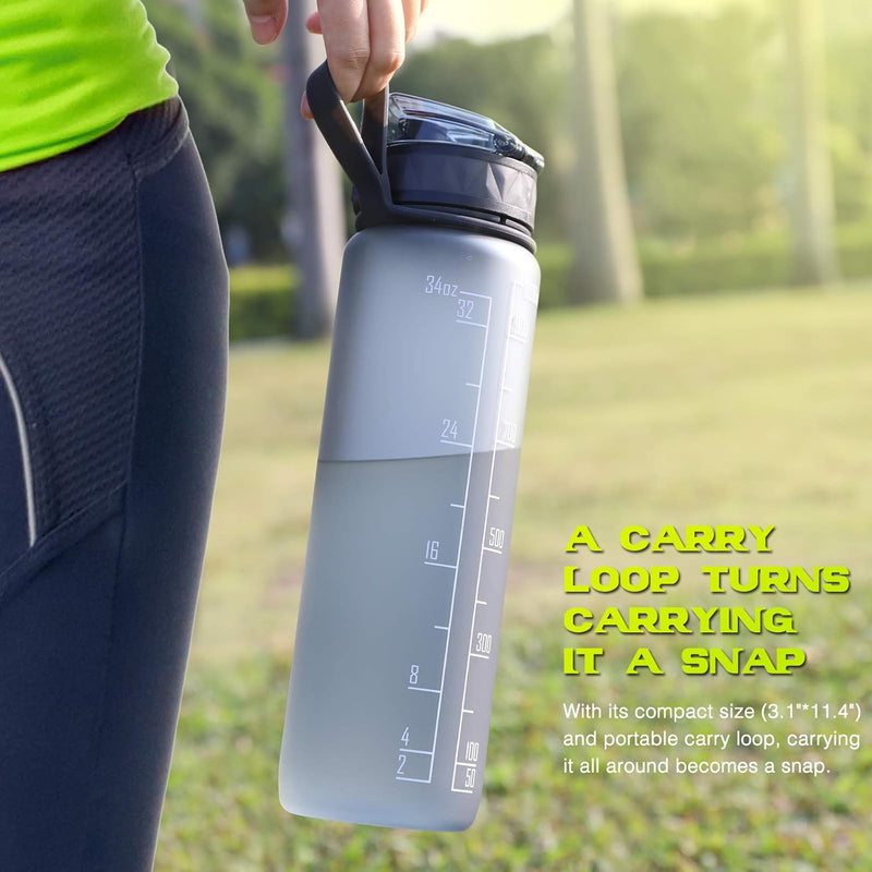 Laden Sie das Bild in Galerie -Viewer, Drinkfles 1 liter BPA-vrij met antislip grip en lekvrije sluiting – waterfles – sportfles
