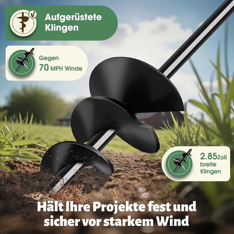 Chargez l'image dans la visionneuse de la galerie, Grondankers 4 stuks 61 cm heavy duty met booradapter – trampoline ankers – stormankers
