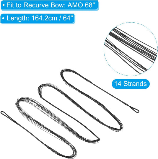 Recurve boogsnaar 54 inch 14 strengen voor AMO 58 inch met 4 nokpunten – boogschieten accessoires