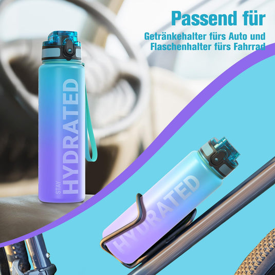 Drinkfles 750 ml BPA-vrij met tijdmarkeringen en lekvrije dop – waterfles – sportfles