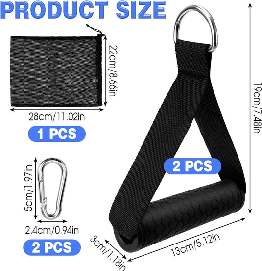 Dadabig 2 stuks weerstandsgrepen, trekgrepen, krachttraining, accessoires voor fitness en krachttraining, voor weerstandsband, sportschool, yoga