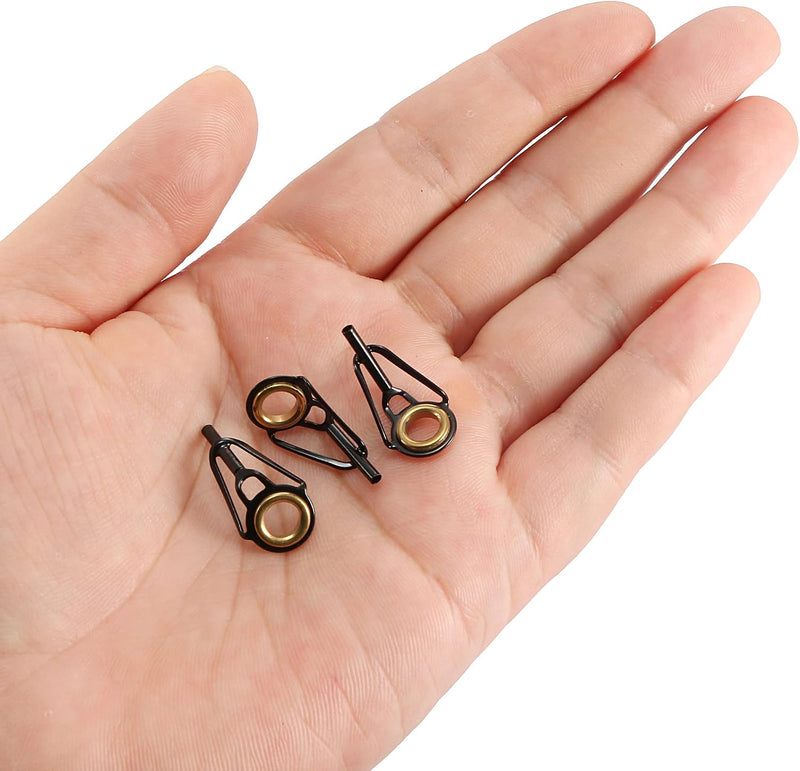 Load image into Gallery viewer, Hengel topogen 3 stuks 1 mm van roestvrij staal zwart-goud – hengeltop reparatieset – visaccessoires
