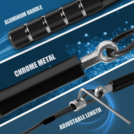 Corde à sauter speed réglable avec poignées en aluminium