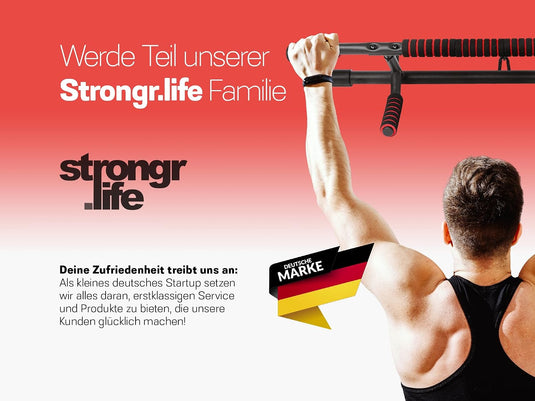 Zusammenklappbare Klimmzugstange für den Türrahmen mit Schlingentrainer bis 200 kg – Klimmzugstange – Krafttraining