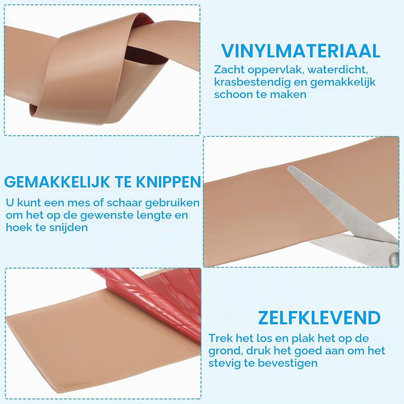 Laden Sie das Bild in Galerie -Viewer, Zelfklevende vloer overgangsstrip 7,6 cm x 1 m - Vinyl laminaat afdekstrip &amp; naadprofiel - Vloerovergangsstrip drempelprofiel
