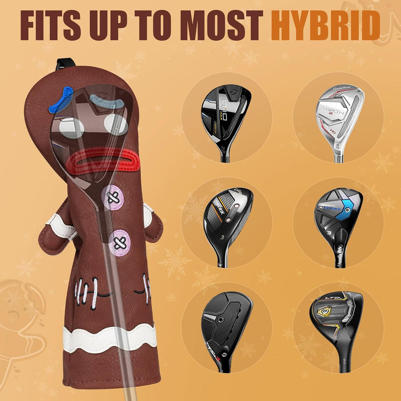 Laden Sie das Bild in Galerie -Viewer, Golfclub beschermhoes met grappig koekjesmonster ontwerp van kunstleer – driver headcover – golfdecoratie
