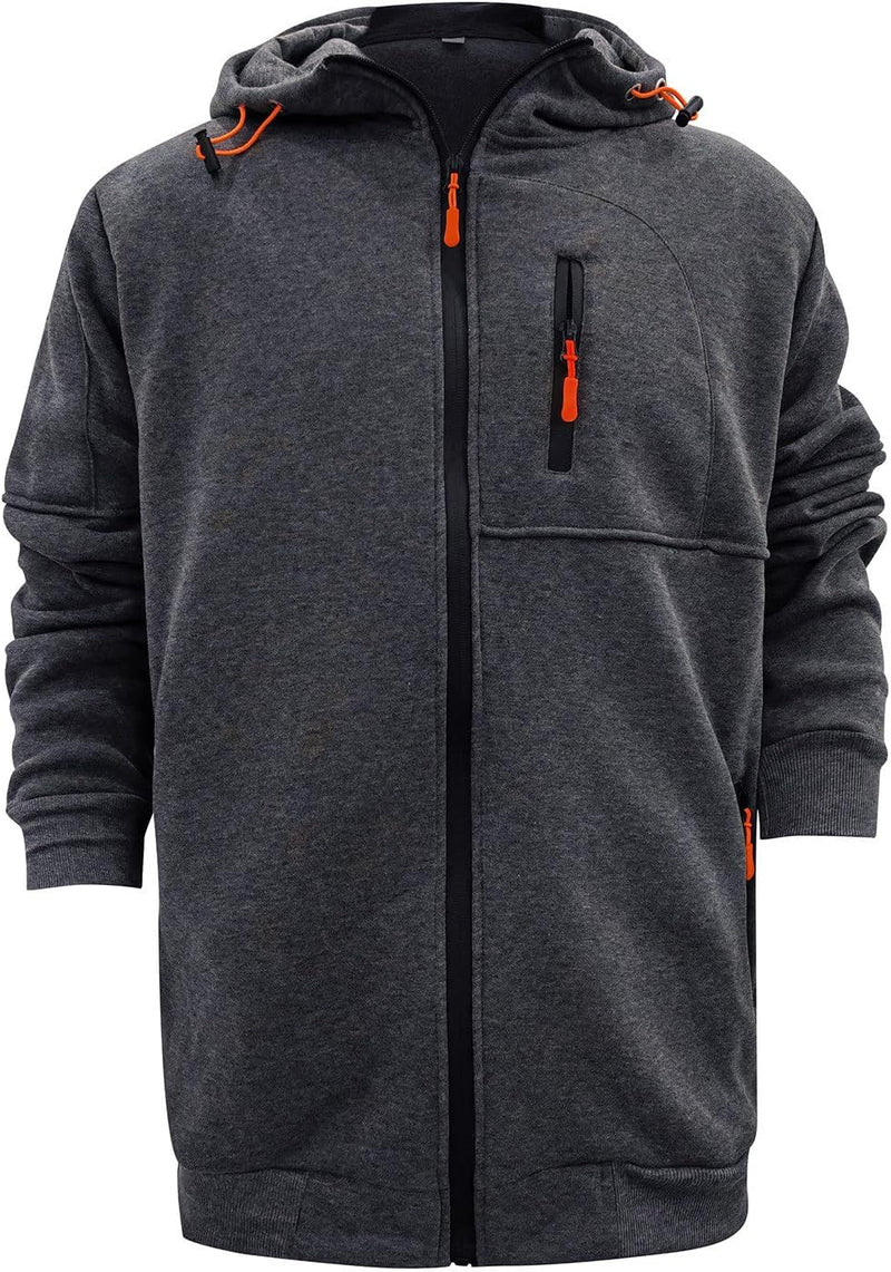 Chargez l'image dans la visionneuse de la galerie, Heren lange hoodie met capuchon en rits voor de winter – vest – heren trui
