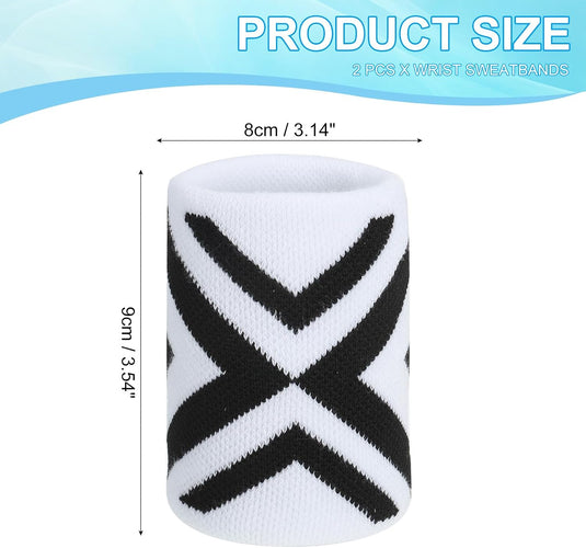 Sport polszweetbanden 2 stuks voor dames en heren – absorberende polsbandjes – fitness accessoires