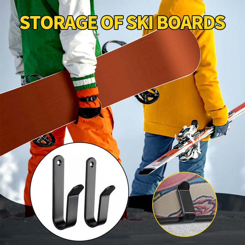 Chargez l'image dans la visionneuse de la galerie, Board wandhouders 2 paar van metaal zwart tot 25 kg – skateboard snowboard longboard wandhaken
