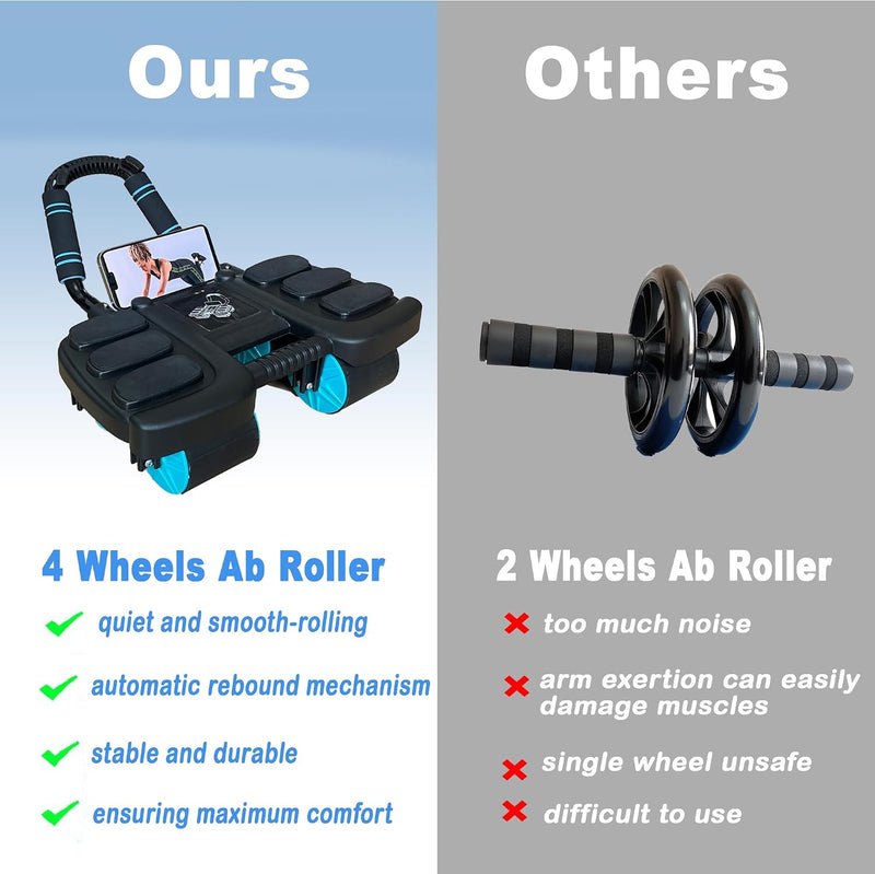 Laad afbeelding in Galerijviewer, Ab roller met automatische rebound elleboogsteun en kniemat – buikspiertrainer – ab wheel
