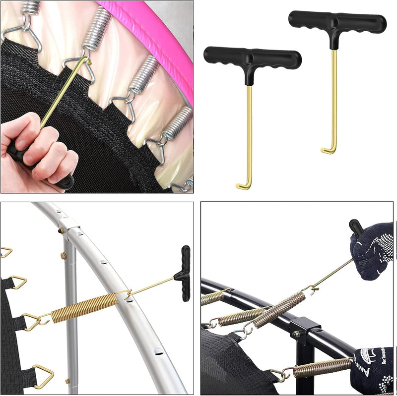 Carica immagine in Galleria Viewer, Trampoline veertrekkers 2 stuks met ergonomische T-handgreep – veerspanner – trampoline gereedschap
