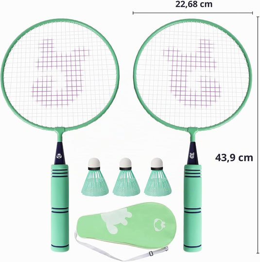 Set de badminton pour enfants avec 2 raquettes de 44 cm, comprenant 4 volants et une balle en mousse - jeu de badminton - sport pour enfants