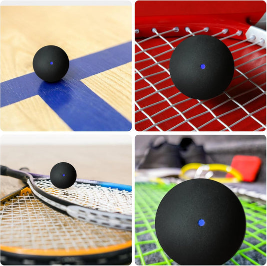 Squashballen set van 4 zwart 38 mm