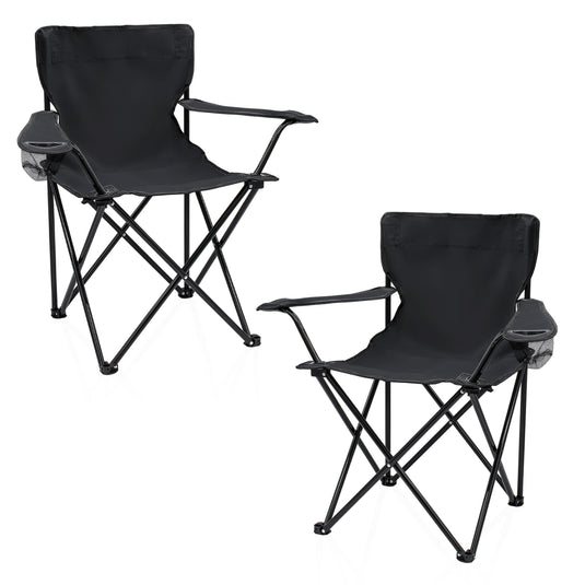 Campingstoelen Opvouwbaar 2 Stuks met Bekerhouder tot 100 kg – Vouwstoel – Kampeerstoel
