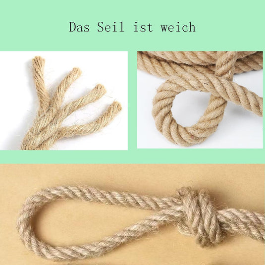 Jutetouw 10 m x 12 mm – natuurlijk touw voor tuin, decoratie, leuning, barrière en doe-het-zelf – bruin