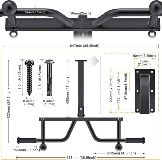 Barre de traction fixée au plafond avec système de poulie et plusieurs positions de prise – barre de traction – appareil à câble