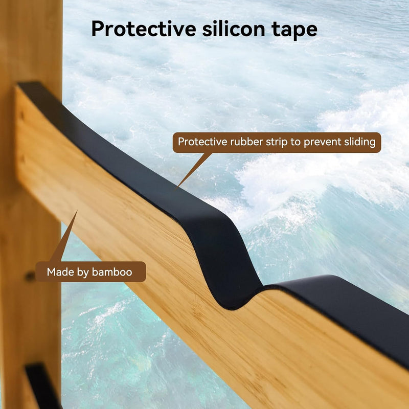 Laden Sie das Bild in Galerie -Viewer, Surfboard wandrek voor 3 boards van staal met schuimbescherming – SUP longboard surfplank houder

