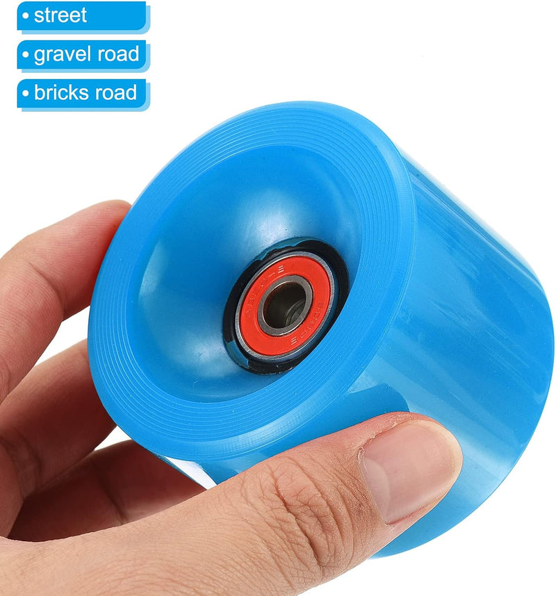 Chargez l'image dans la visionneuse de la galerie, Longboard wielen 70 x 51 mm 78A met ABEC-9 lagers 4 stuks blauw – cruiser skateboard wielen
