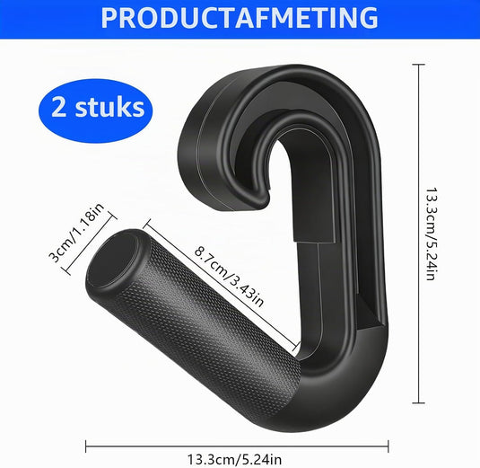 Neutrale D-grepen 2 stuks voor optrekstang en kabeltraining – pull-up handgrepen – fitness accessoires