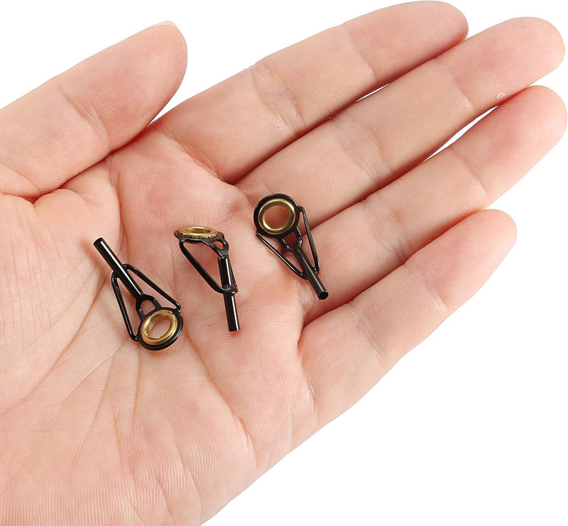 Load image into Gallery viewer, Hengel topogen 3 stuks 1 mm van roestvrij staal zwart-goud – hengeltop reparatieset – visaccessoires
