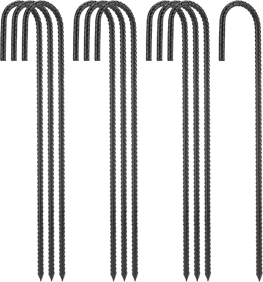 Grondankers 10 stuks 40 cm met J-haak van staal – trampoline haringen – stormankers
