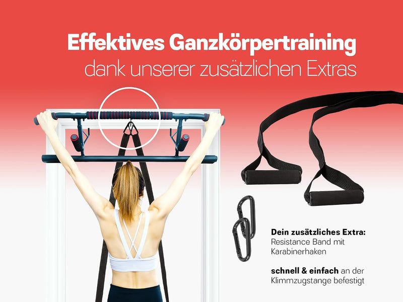 Laden Sie das Bild in Galerie -Viewer, Zusammenklappbare Klimmzugstange für den Türrahmen mit Schlingentrainer bis 200 kg – Klimmzugstange – Krafttraining
