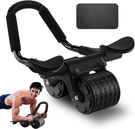 Ab roller met elleboogsteun automatische terugslag en dubbele wielen – buikspiertrainer – ab wheel