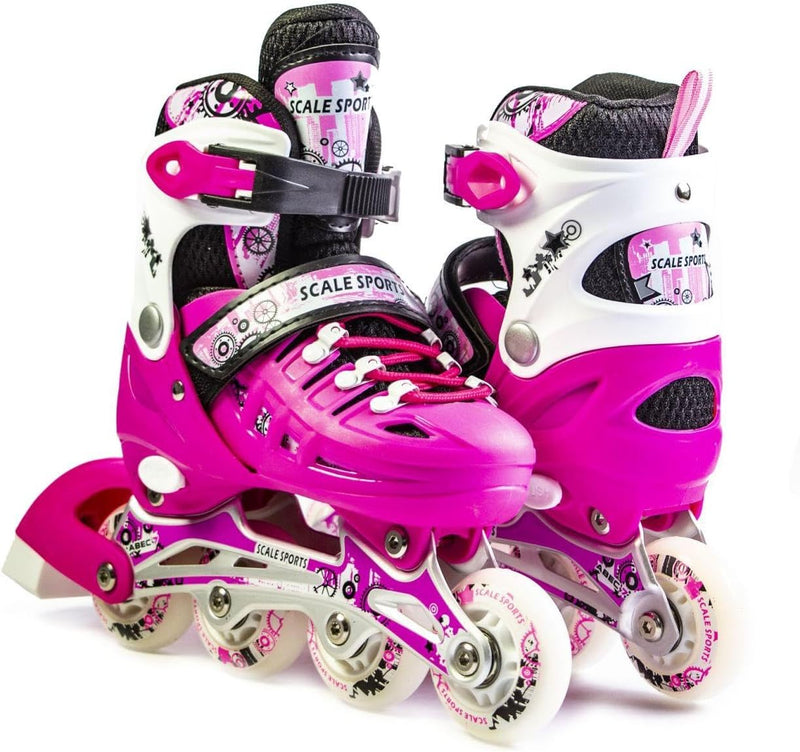 Load image into Gallery viewer, Adjustuble Rolschaatsen met oplichtende wielen voor kinderen en volwassenen - Kids Inline Roller laarzen met opbergtas voor peuters, rolschaatsen voor meisjes, jongens, professionals en
