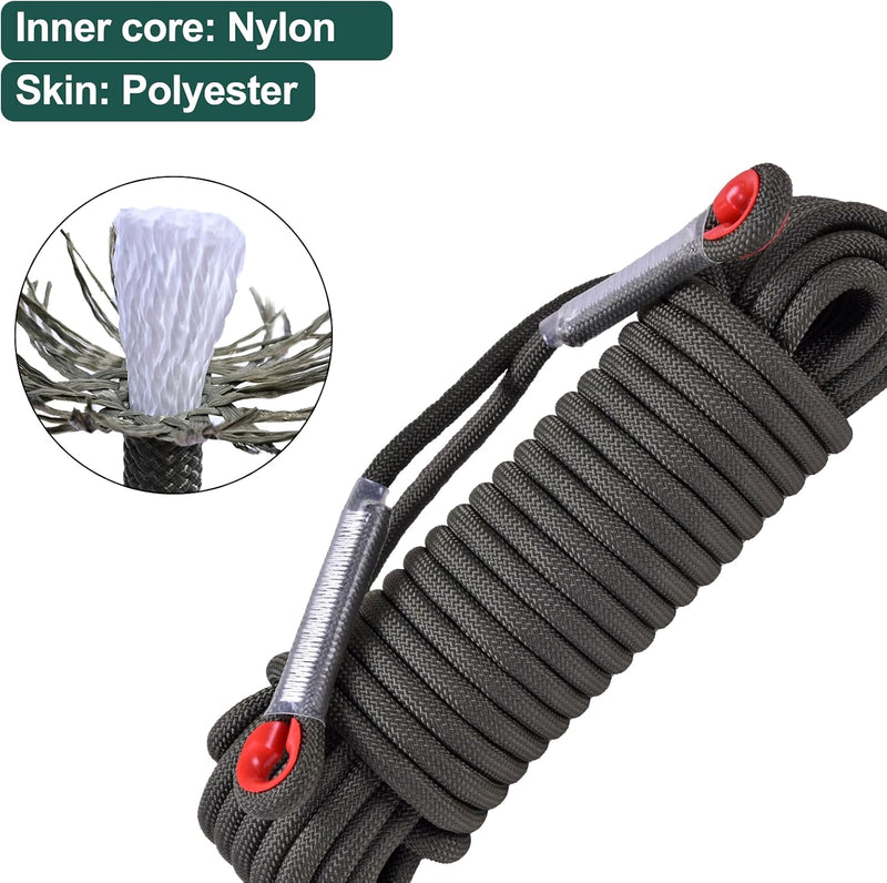 Chargez l'image dans la visionneuse de la galerie, Statisch outdoor touw 30 m x 10 mm – met 2 karabijnhaken voor camping en buitengebruik
