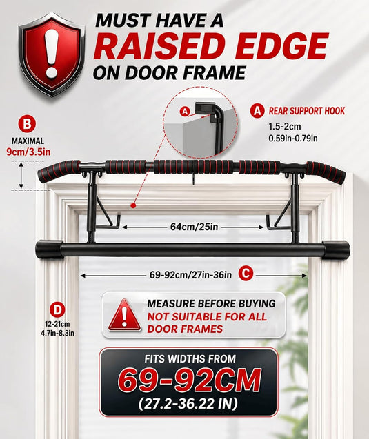 Opvouwbare optrekstang voor deurkozijn zonder boren tot 200 kg – pull-up bar – calisthenics