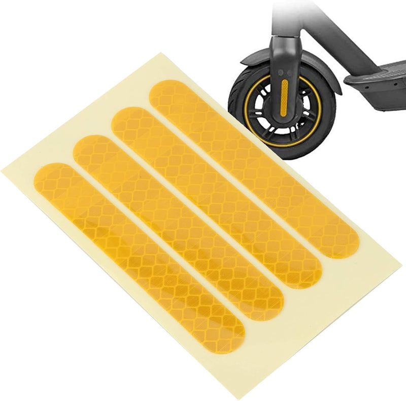 Laden Sie das Bild in Galerie -Viewer, Reflektierende Radaufkleber, 4 Stück, 83 x 13 mm, für den Elektroroller Ninebot G30 – Rollerreflektoren – Raddekoration
