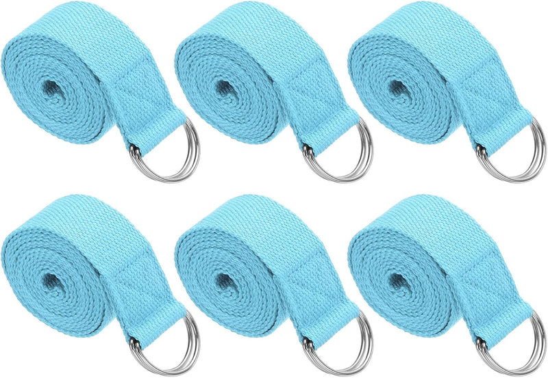 Załaduj obraz do przeglądarki galerii, Yogariemen 6 stuks 180 x 3,8 cm van katoen met D-ring bruin – stretchbanden – yoga pilates accessoires
