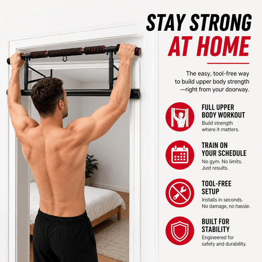 Opvouwbare optrekstang voor deurkozijn zonder boren tot 200 kg – pull-up bar – calisthenics