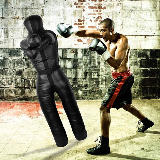 Aoneky 6FT Unfilled Grappling Dummy for Adults, Heavy Duty MMA BJJ Wrestling Training Dummy, Synthetic Leather Jiu Jitsu Judo Practice Dummy with Reinforced Stitching for Submission & Throws Practice