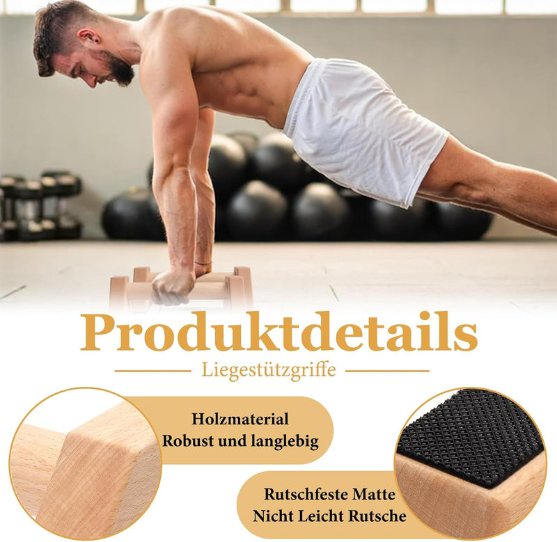 Load image into Gallery viewer, Houten push-up bars 2 stuks voor calisthenics en handstand – parallettes – opdruksteunen
